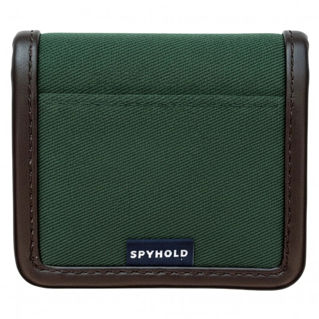 The Original Pouch Pouch™ (Green Twill & Brown Leather Trim)